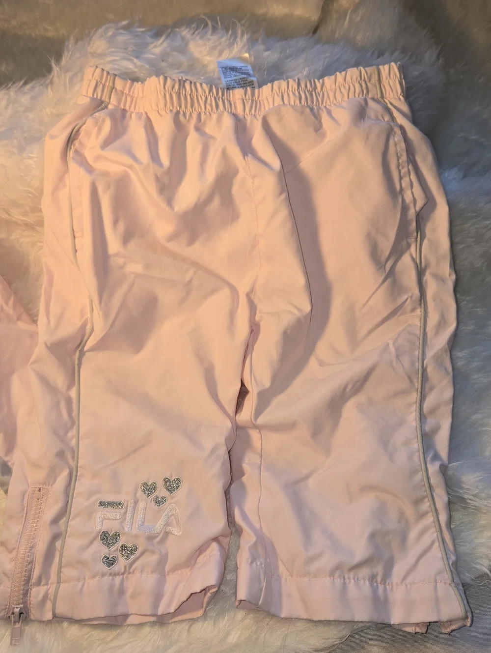 Fila Vintage Y2K Girls Kids Pink and Light Gray 2 Piece Snow Suit Rare Tracksuit